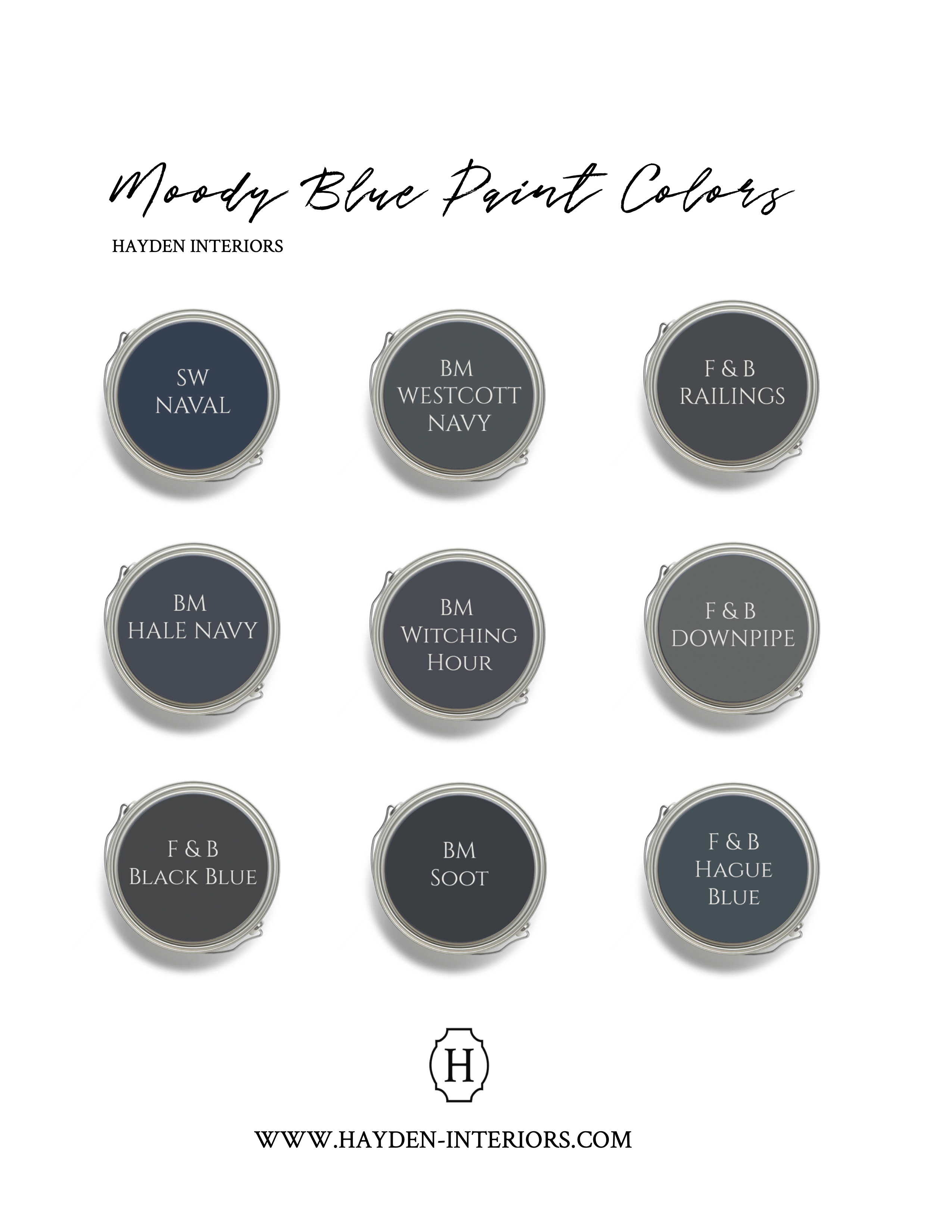 moody blue paint colors from the designers